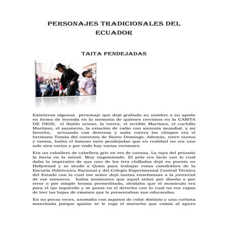 Personajes Tradicionales Del Ecuador