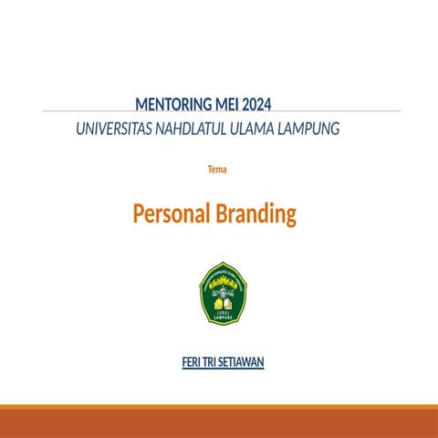 Personal Branding 2 Dilaksankan Agustus Pptx