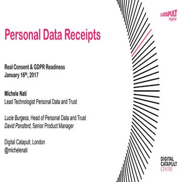 Personal Data Receipts - Michele Nati - Lead Technologist Privacy and Trust -...