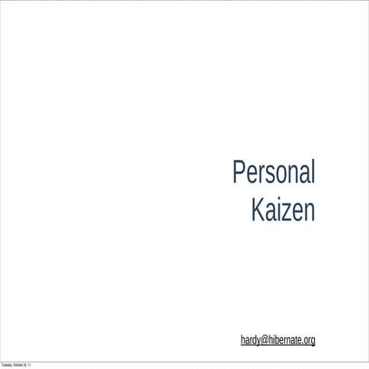 Personal kaizen