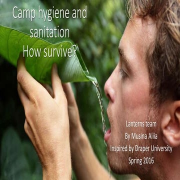 Personal kitchen hygiene. Preparation for Survival week. Draper University. 