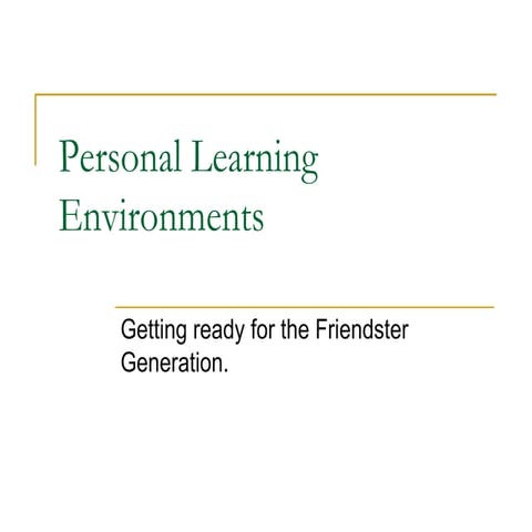 Personal  Learning Environments
