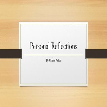 Personal reflections