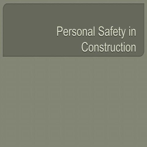 Personal safety in construction