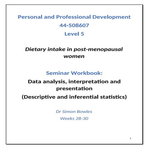 Personal and Professional Development - Data Analysis, Interpretation ...