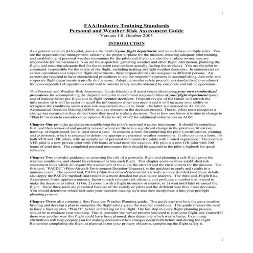 Personal and Weather Risk Assessment Guide v1.0