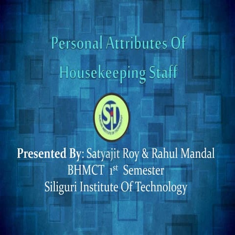 Personal attributes of housekeeping staff