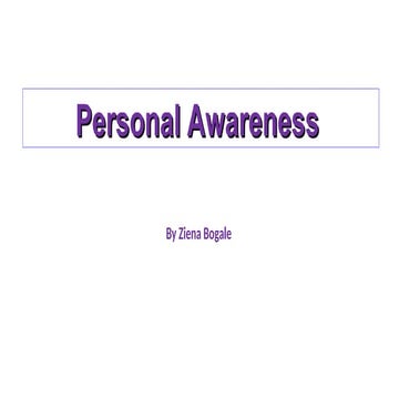 Personal Awareness for personal and professional