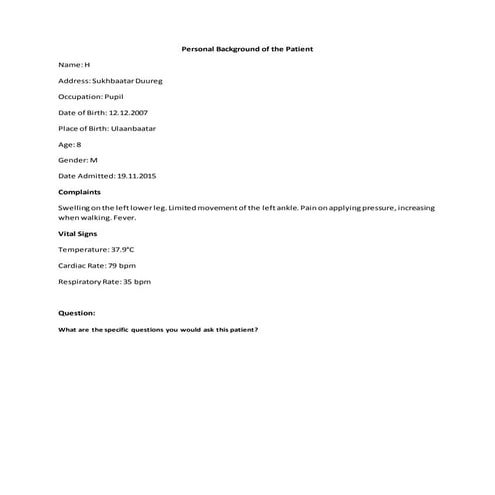 Osteomyelitis Case | DOCX