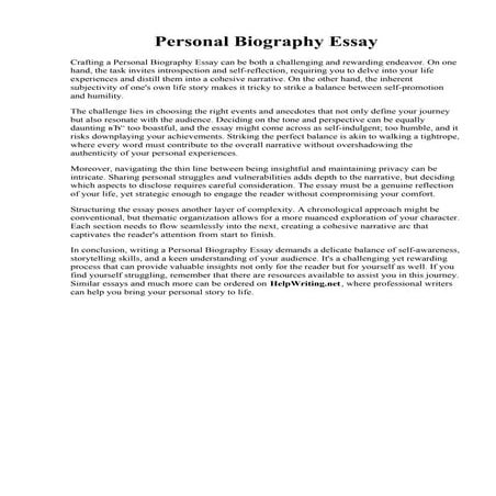 Personal Biography Essay