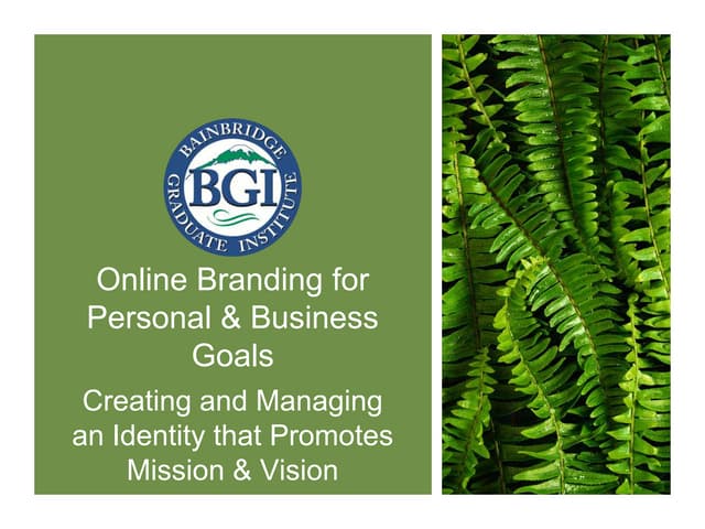 Personal Brand Slidecast for BGIMGT566SX