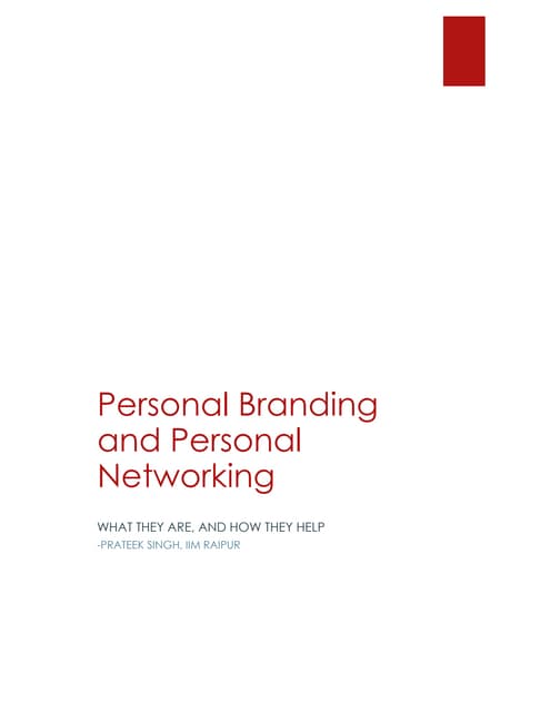 Personal branding and Personal Networking