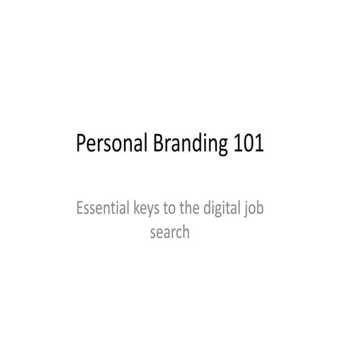 Personal Branding 101