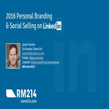 Personal branding and social selling on LinkedIn