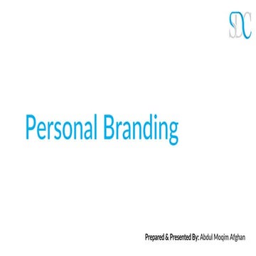 Personal branding &amp; job hunting tips