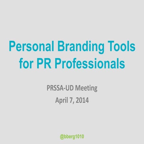 Personal Branding Tools for PR Professionals