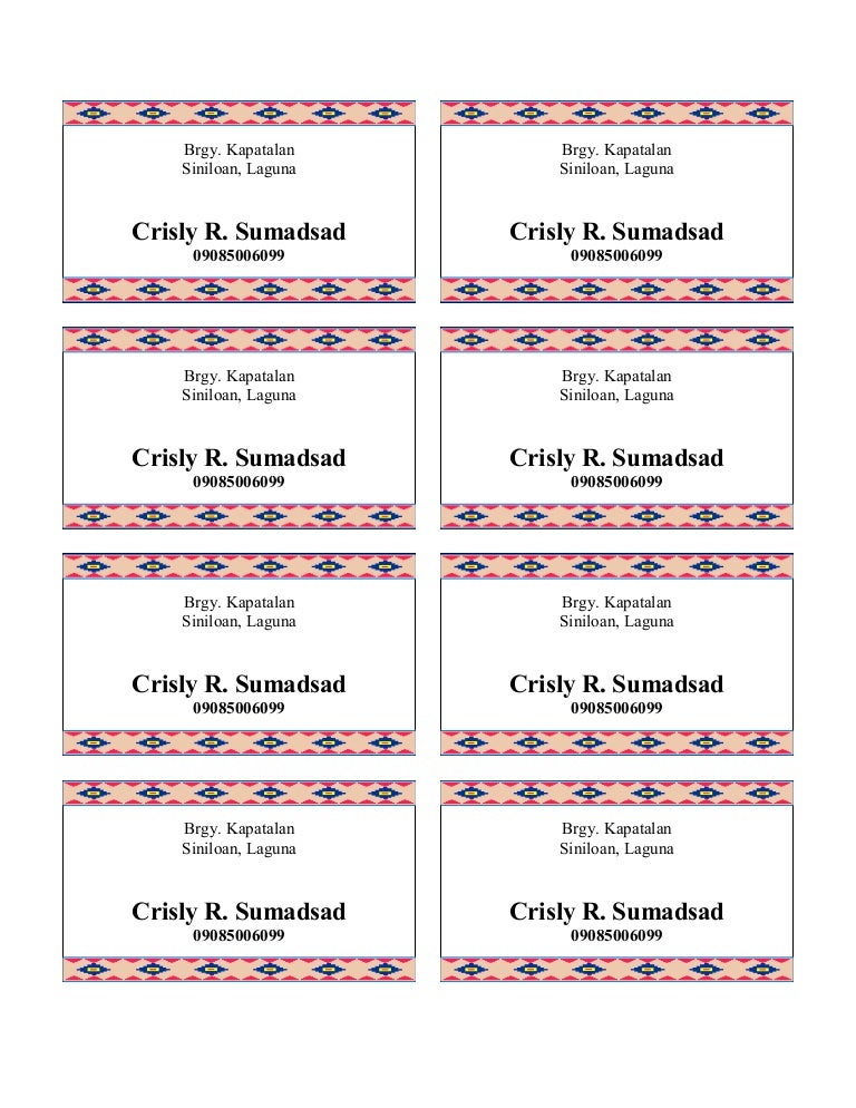 Personal Calling Card