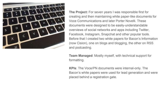Personal Case Study: Creating White Papers