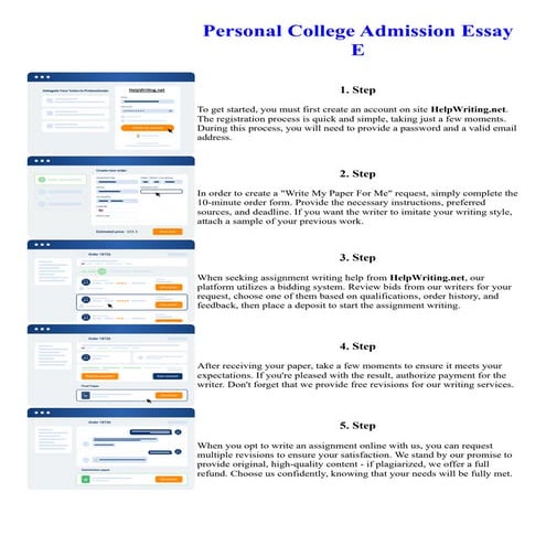 Personal College Admission Essay E