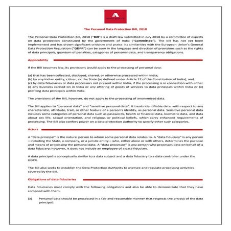 Personal data protection bill 