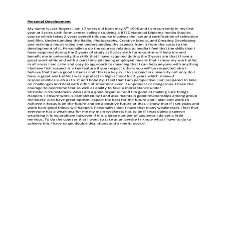 Personal development