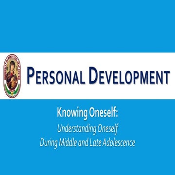 Personal Development - Grade 11 Day 1