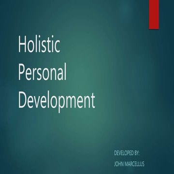 Holistic Personal Development | PPTX | Career Planning | Careers