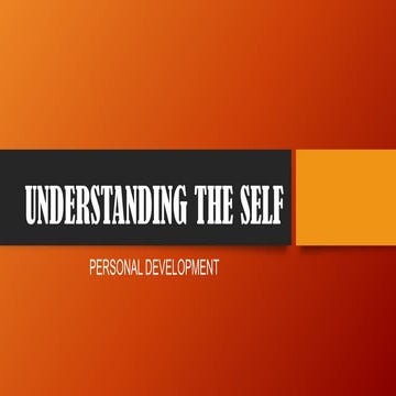Personal Development - Understanding the Self