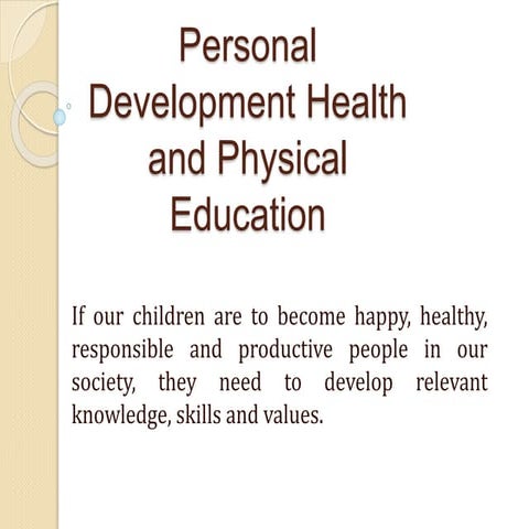 Personal development health and physical education