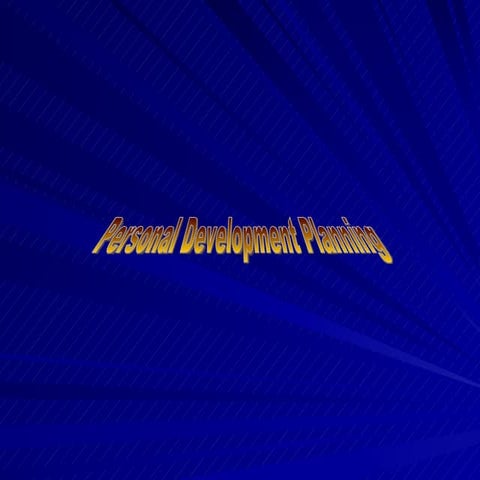 Personal Development Planning Ppt