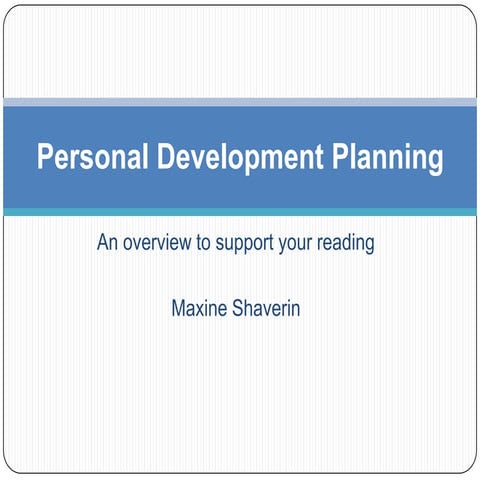 Personal development planning lecture
