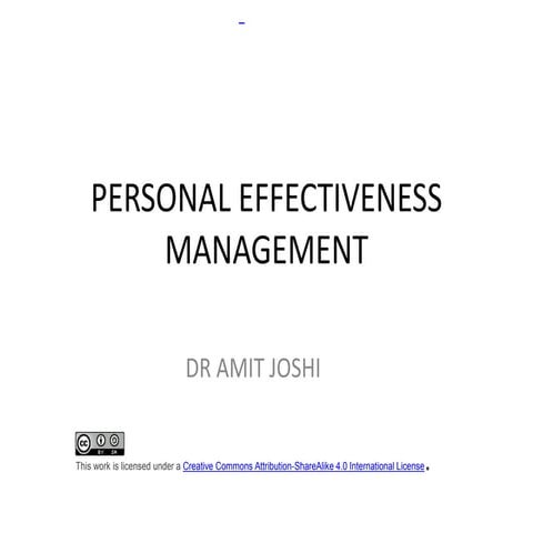 Personal effectiveness management