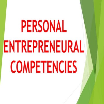 Personal entrepreneural competencies- for Electrical Students