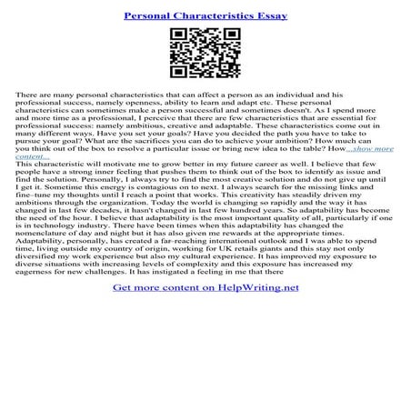 Personal Essay Introduction | PDF