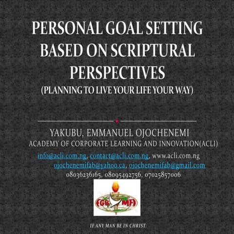 Personal goal setting based on scriptural perspectives (2)