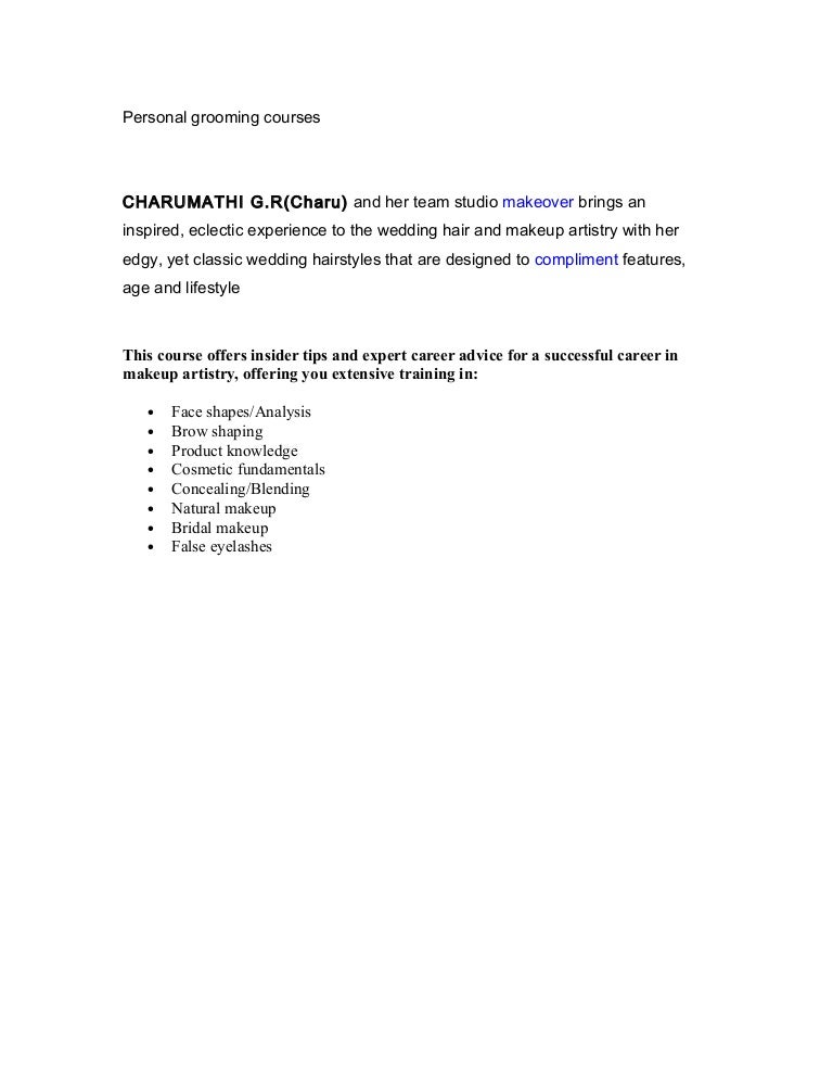 Personal grooming courses