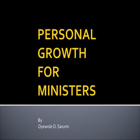 Personal growth for ministers