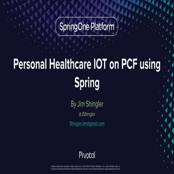 Personal Healthcare IOT on PCF Using Spring