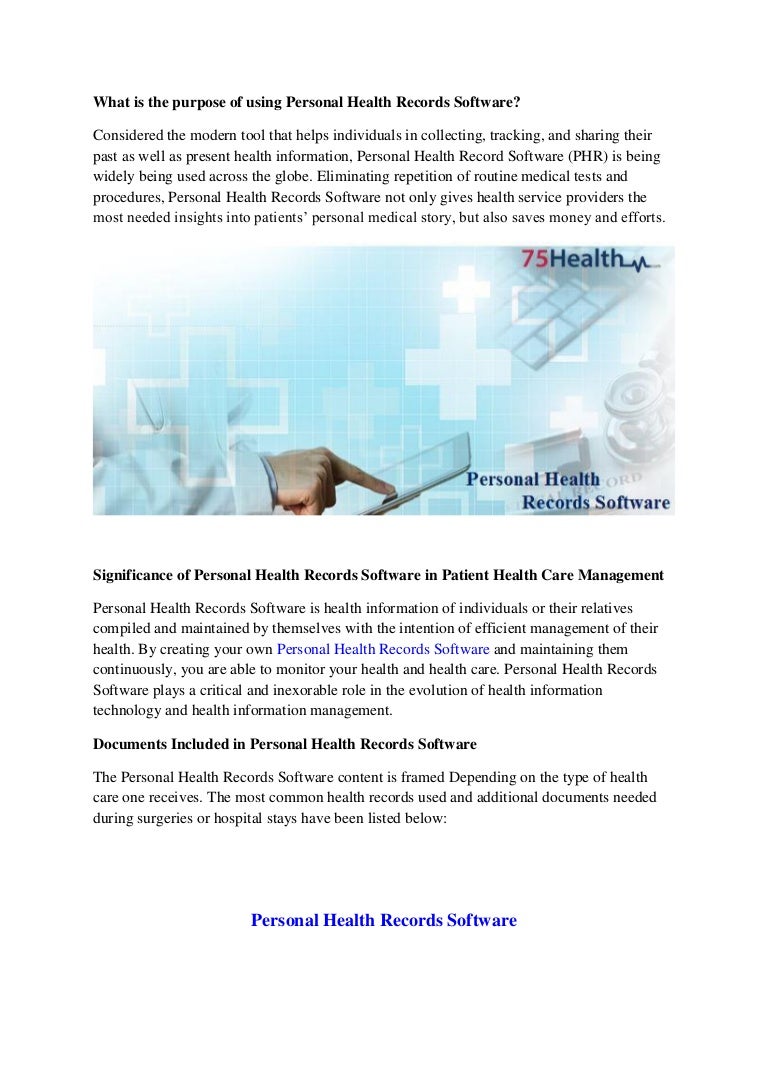 what is personal health records