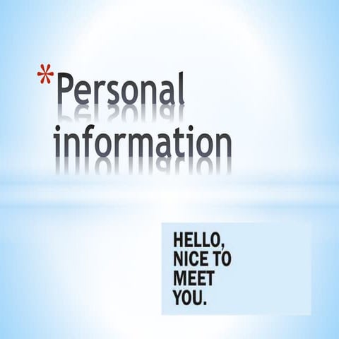 Personal information