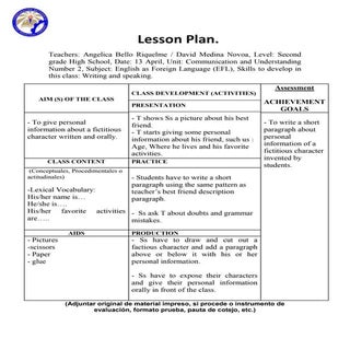 Personal information lesson plan an...