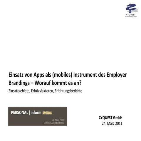 Mobile Employer Branding. Wo stehen wir? Worauf kommt es an?