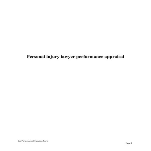Personal injury lawyer performance appraisal