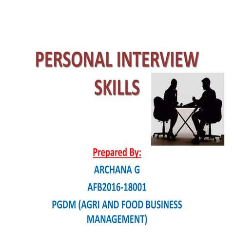 Personal interview skills