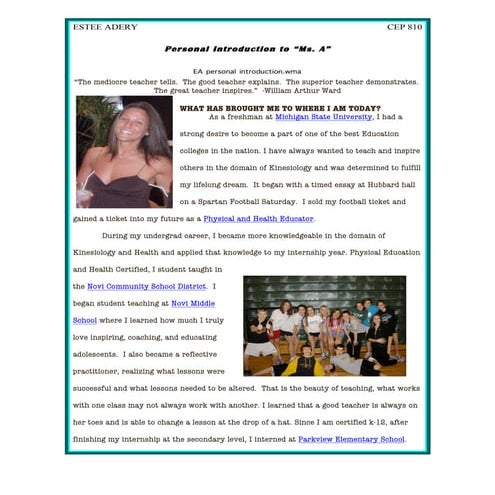 Personal Introduction | PDF