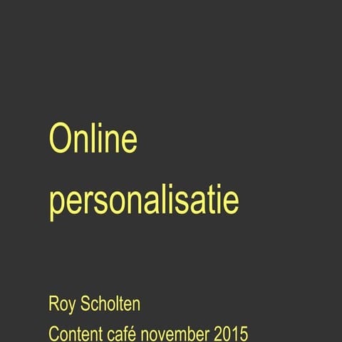 Introductie online personalisatie