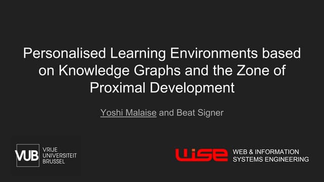 Personalised Learning Environments Based on Knowledge Graphs and the Zone of ...