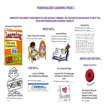 Personalised Learning Term 2