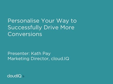 Personalise your way to more conversions