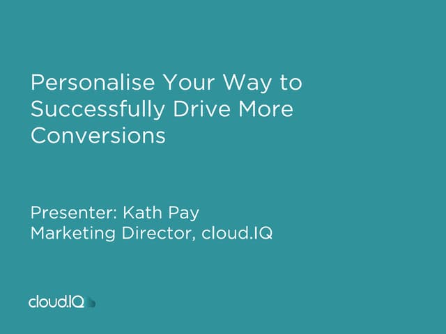 Personalise your way to more conversions